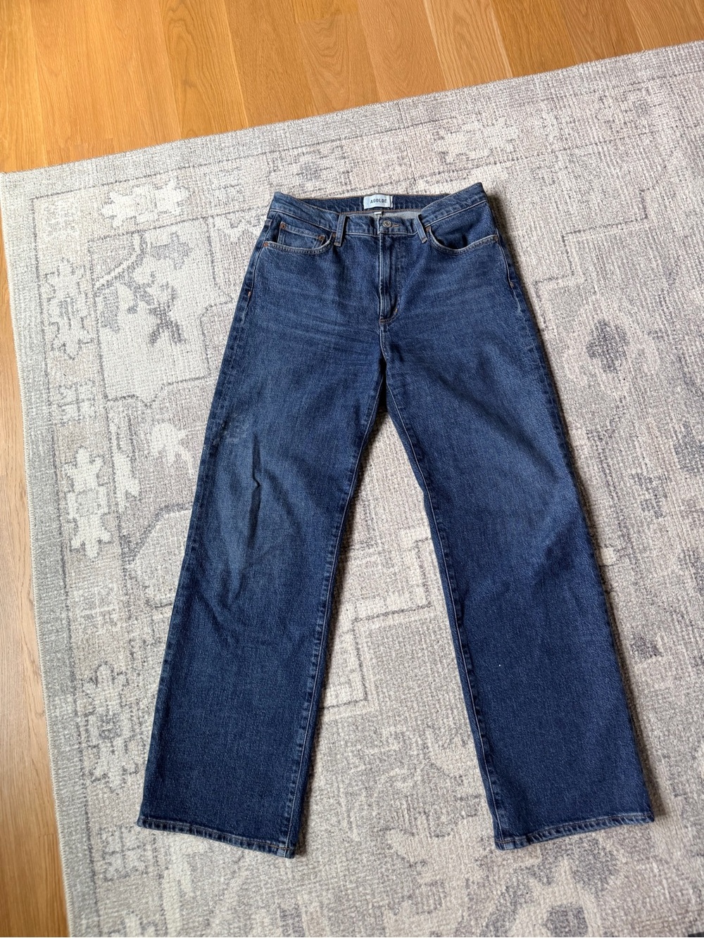 Agolde Women’s Relaxed Straight-Leg Jeans in Dark Blue
